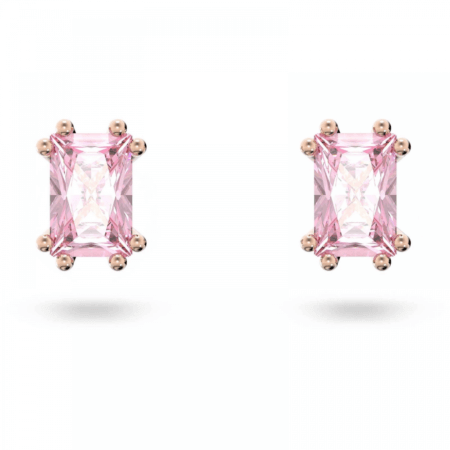 اقراط سواروفسكي ستيلا لوبس من الكريستال الوردي والذهب الوردي للنساء